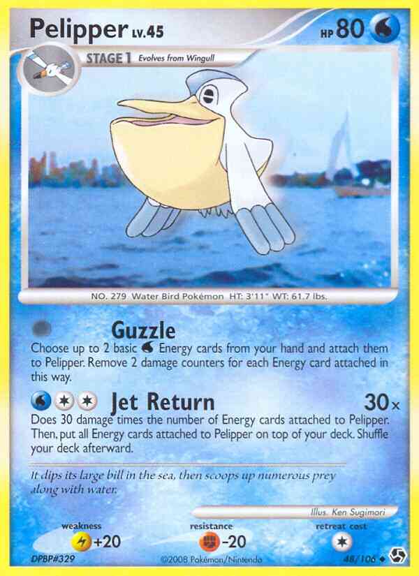 Pelipper - 48/106 - Uncommon [dp4-48] [Reverse Holo]