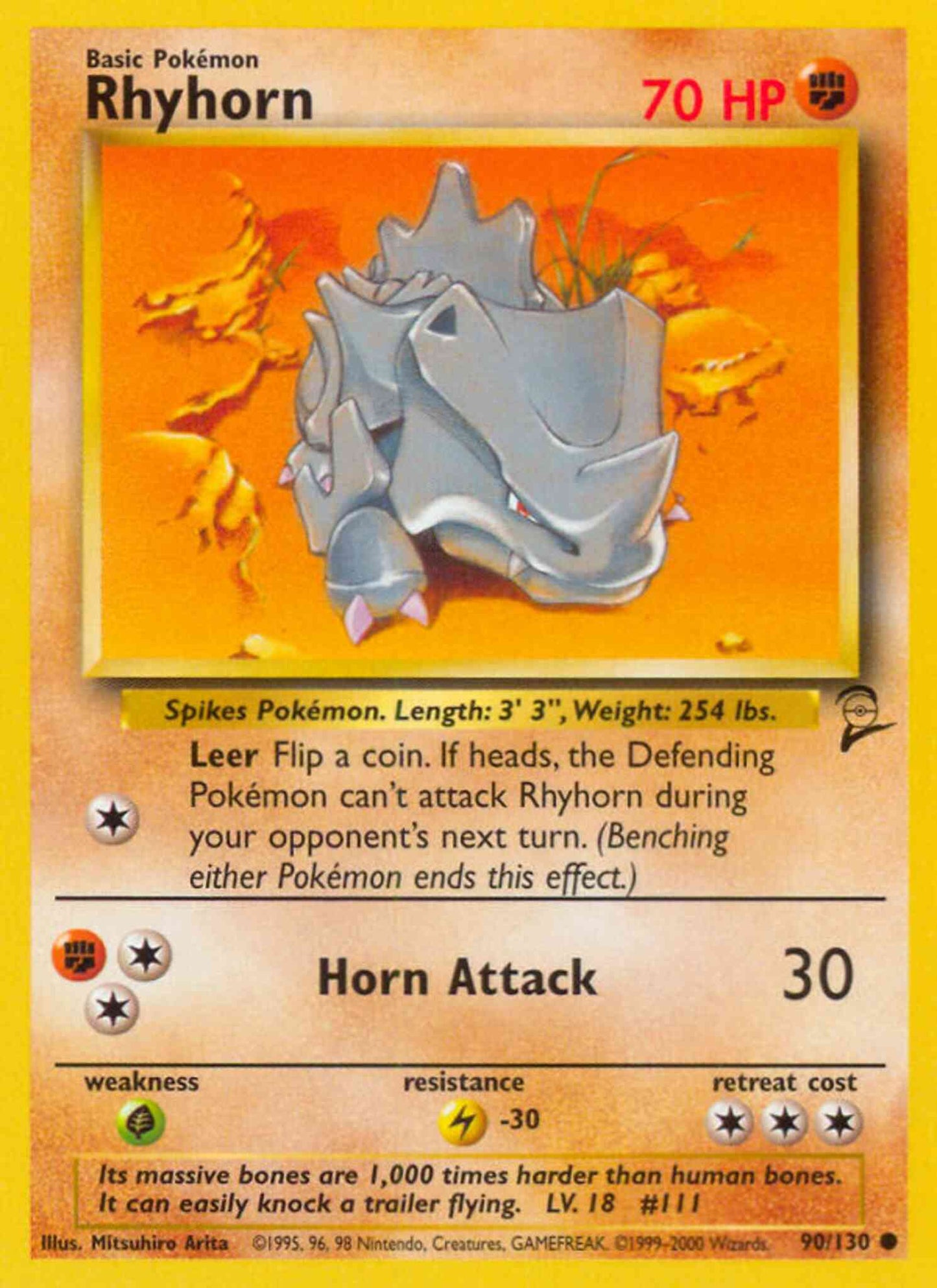 Rhyhorn - 90/130 - Common [base4-90] [Non-Holo]