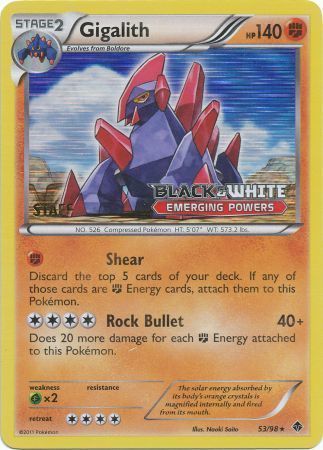 Gigalith - 53 - Promotional - Emerging Powers Staff Stamp Prerelease Promo [Holo]