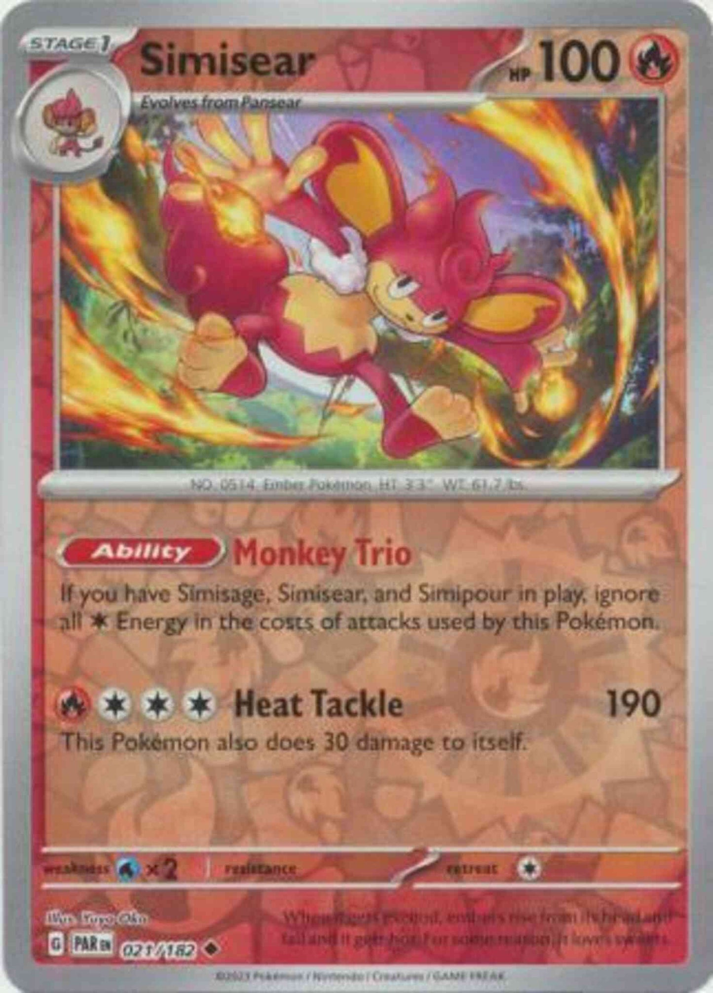 Simisear - 021/182 - Uncommon [sv04-021] [Reverse Holo]