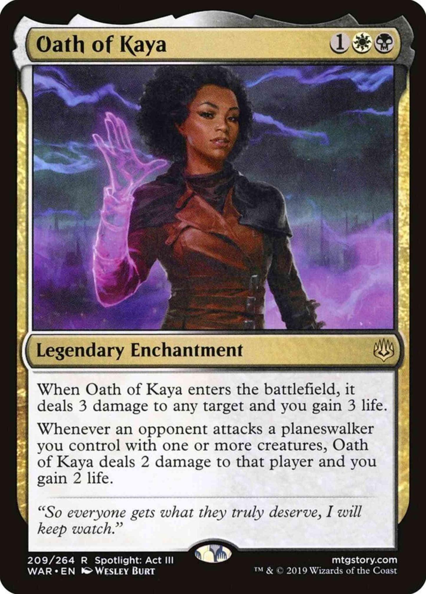 Oath of Kaya [209] [War of the Spark] [Non-Foil]