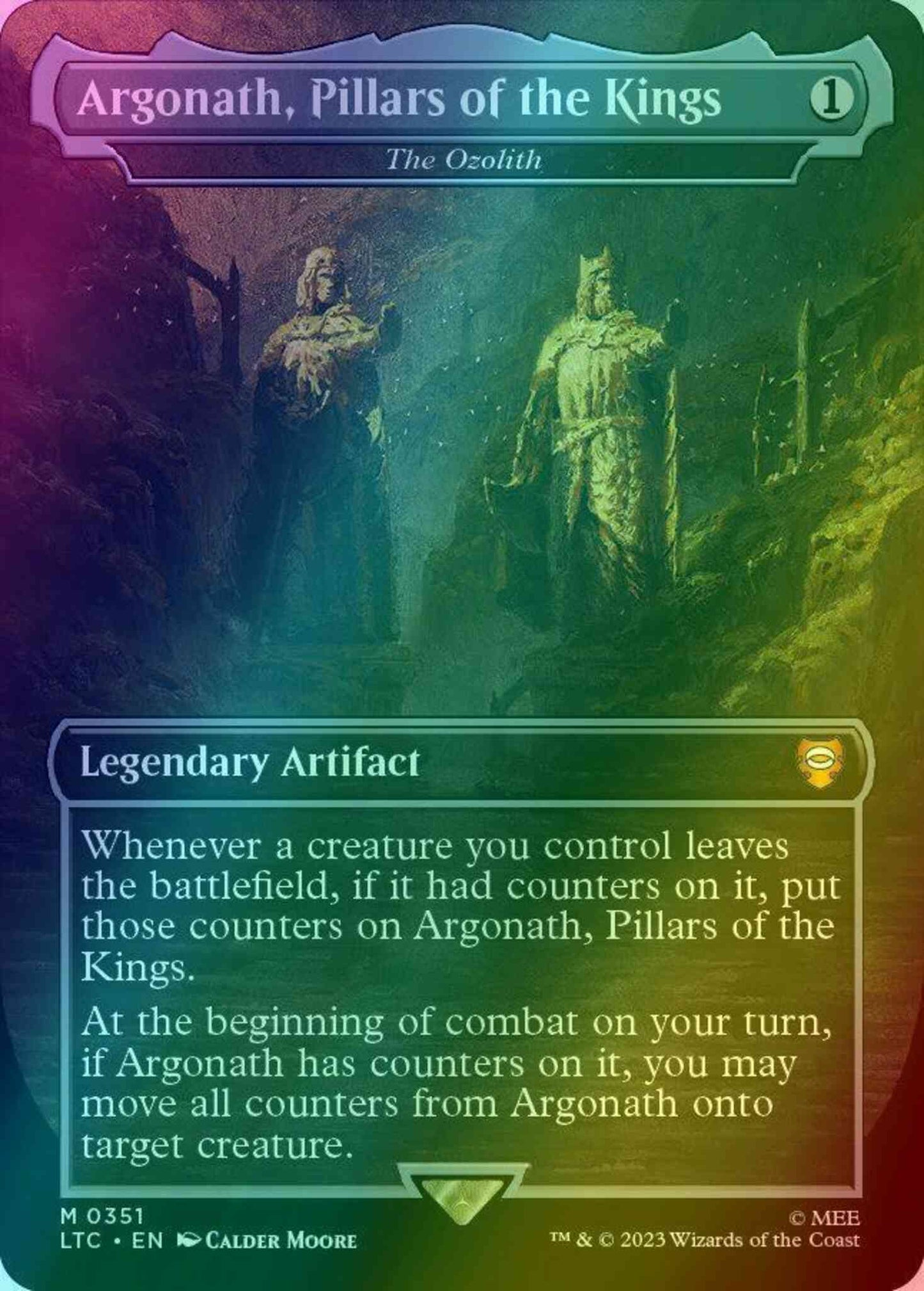 Argonath, Pillars of the Kings - The Ozolith [351] [Borderless] [Realms and Relics] [The Lord of the Rings: Tales of Middle-earth: Commander] [Foil]