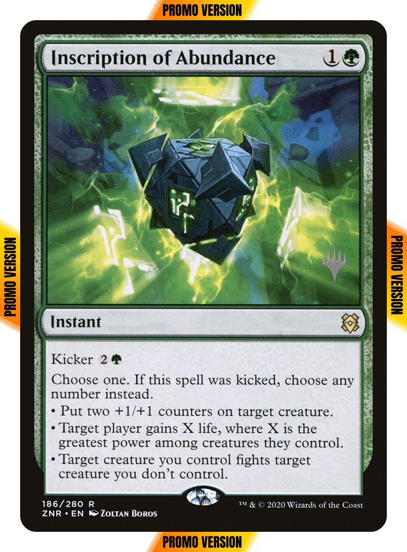 Inscription of Abundance [Promo Pack] [186p] [Zendikar Rising Promos] [Non-Foil]