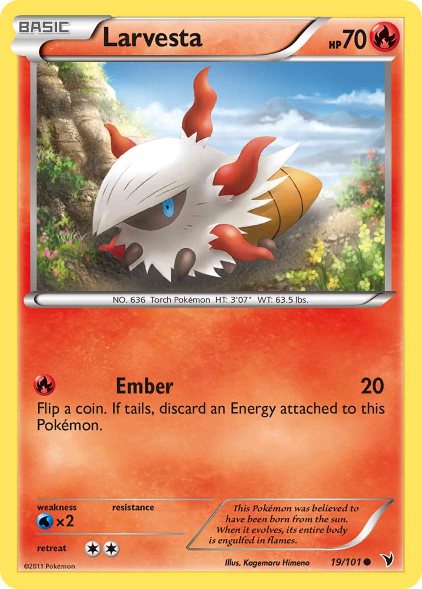 Larvesta - 19/101 - Common [bw3-19] [Non-Holo]
