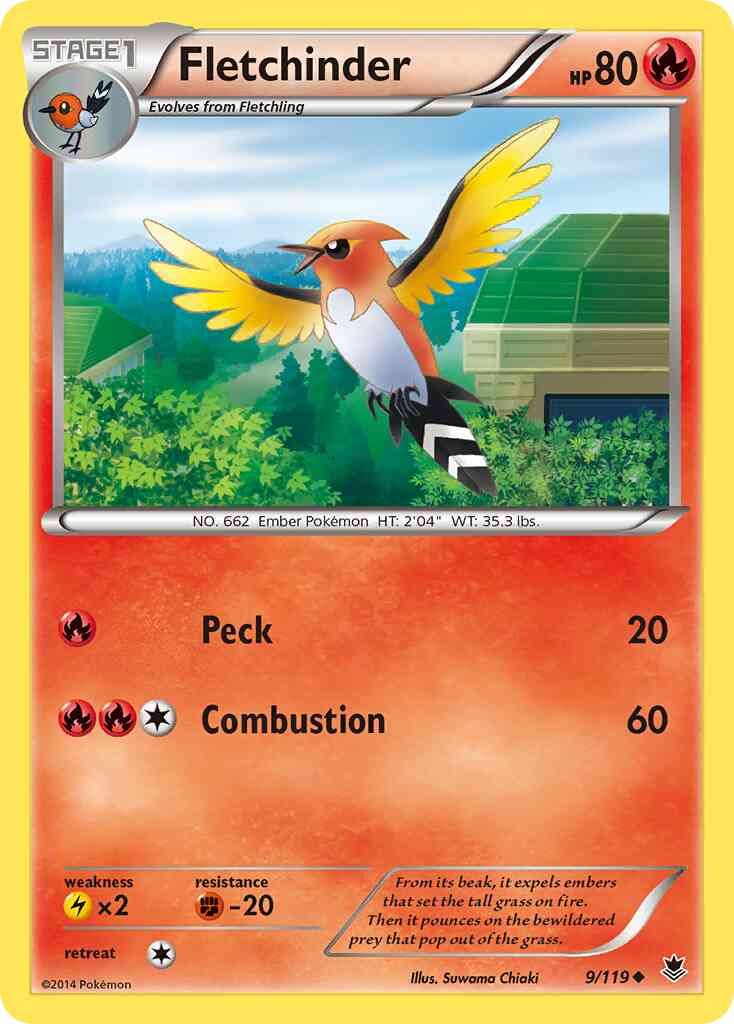 Fletchinder - 9/119 - Uncommon [xy4-9] [Reverse Holo]