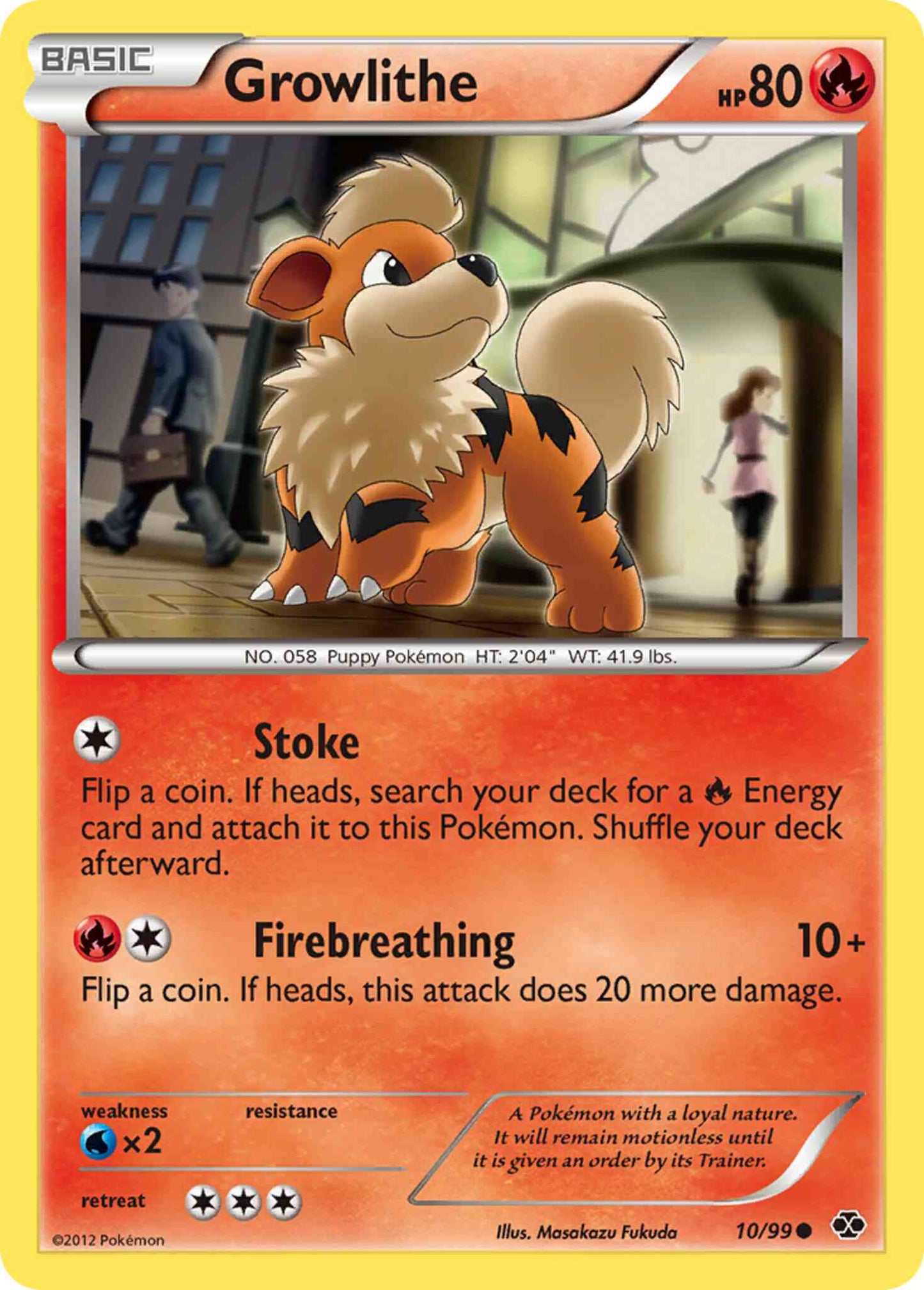 Growlithe - 10/99 - Common [bw4-10] [Non-Holo]