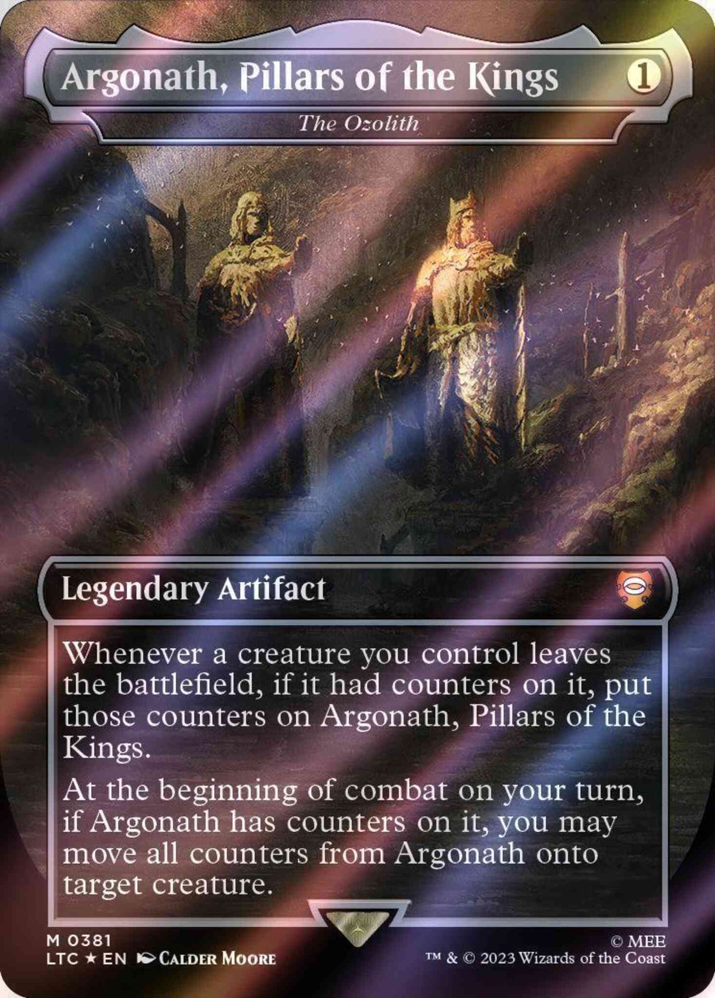 Argonath, Pillars of the Kings - The Ozolith [381] [Borderless] [Realms and Relics] [The Lord of the Rings: Tales of Middle-earth: Commander] [Surge Foil]