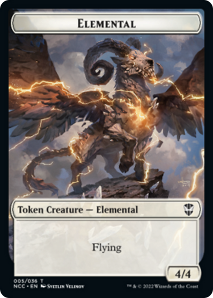 Clue Token (34) // Elemental Token (05) [Streets of New Capenna: Commander: Tokens] [Non-Foil]