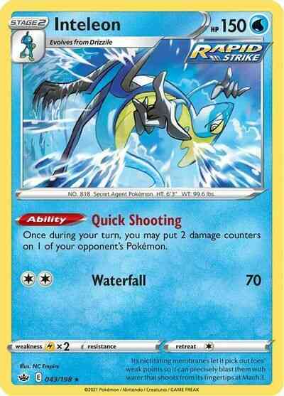 Inteleon - 043/198 - Rare Holo [swsh6-043] [Reverse Holo]