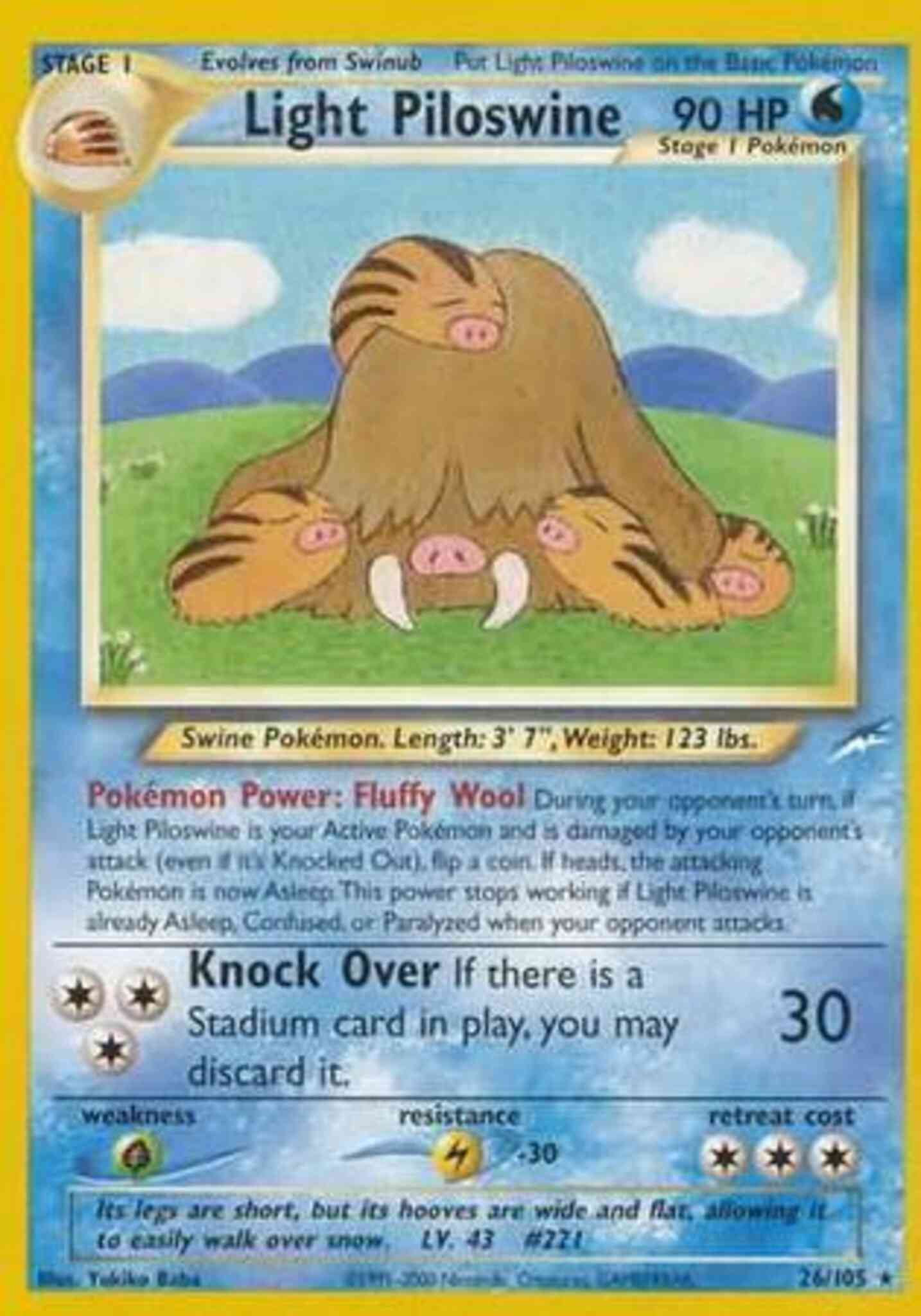 Light Piloswine - 26/105 - Rare - Unlimited [neo4U-26] [Non-Holo]