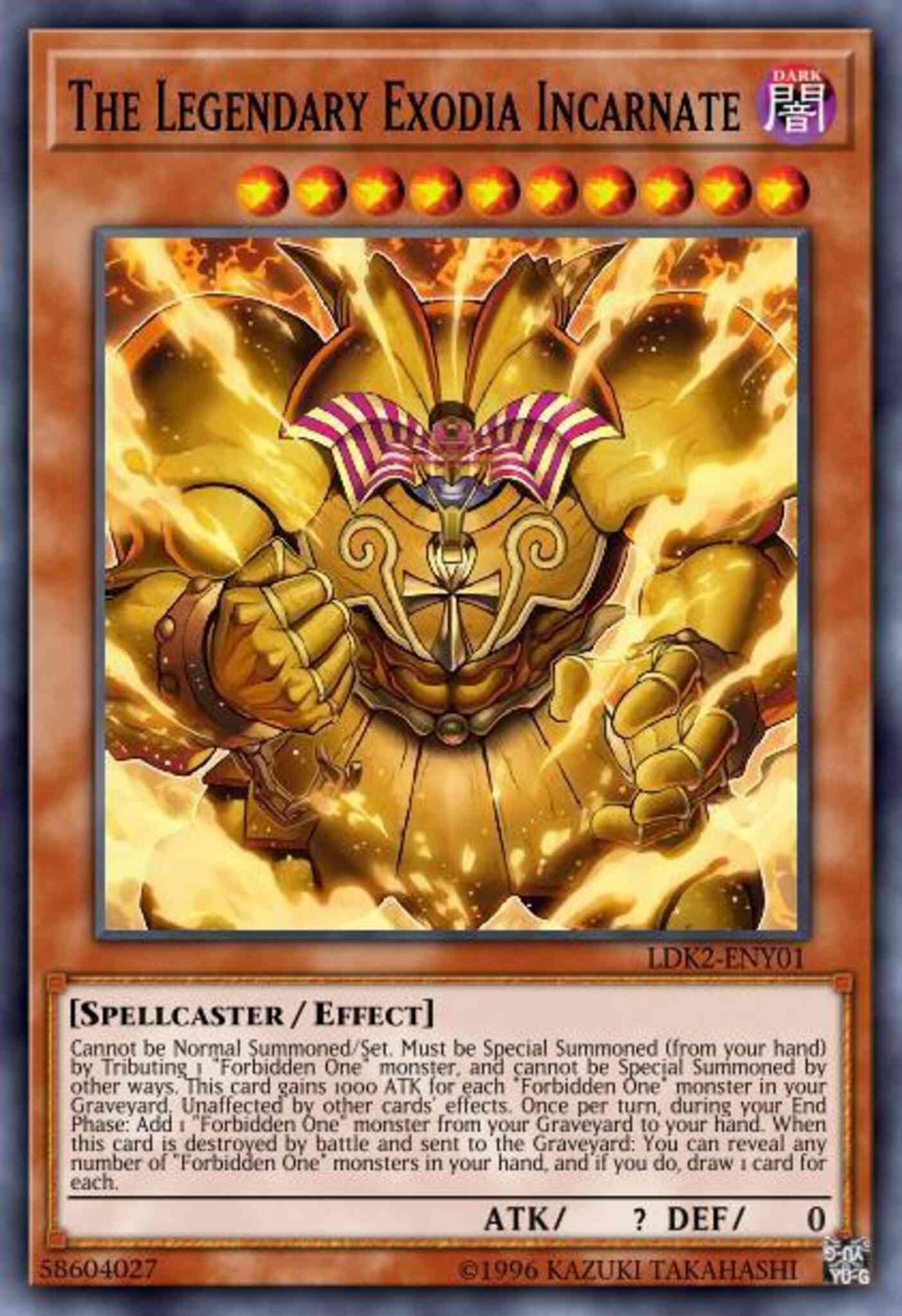 The Legendary Exodia Incarnate - LDK2-ENY01 - Ultra Rare - 1st Edition