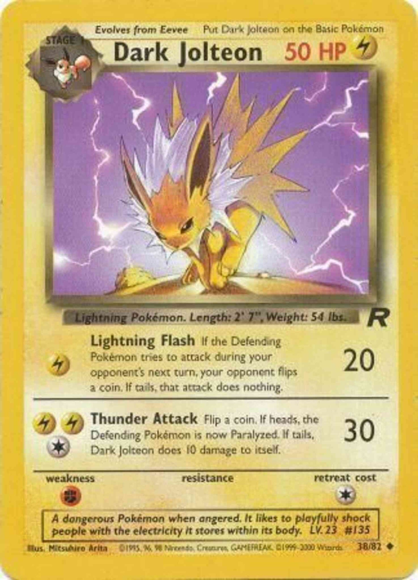 Dark Jolteon - 38/82 - Uncommon - Unlimited [base5U-38] [Non-Holo]