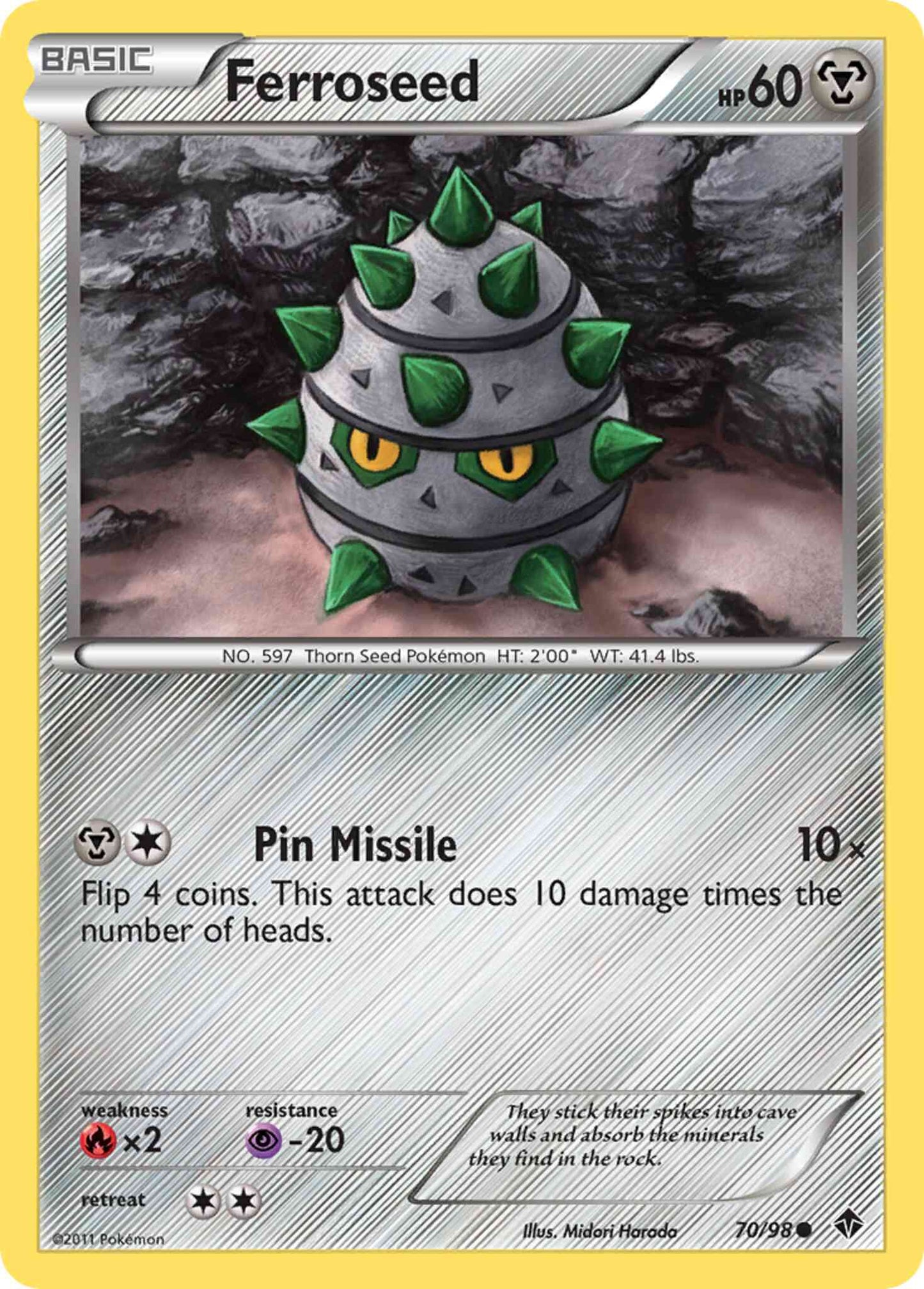 Ferroseed - 70/98 - Common [bw2-70] [Reverse Holo]