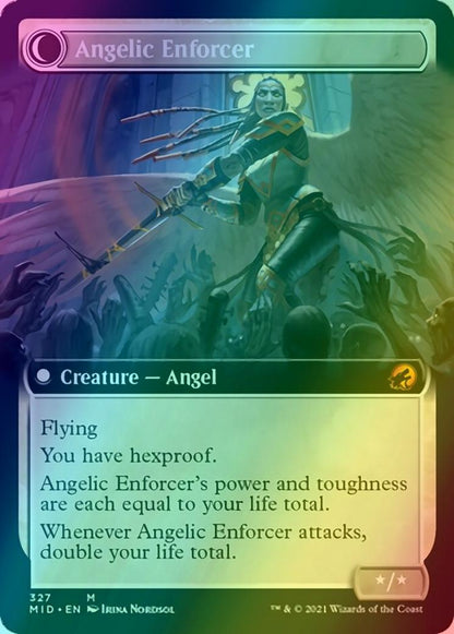 Enduring Angel // Angelic Enforcer [327] [Extended Art] [Innistrad: Midnight Hunt] [Foil]