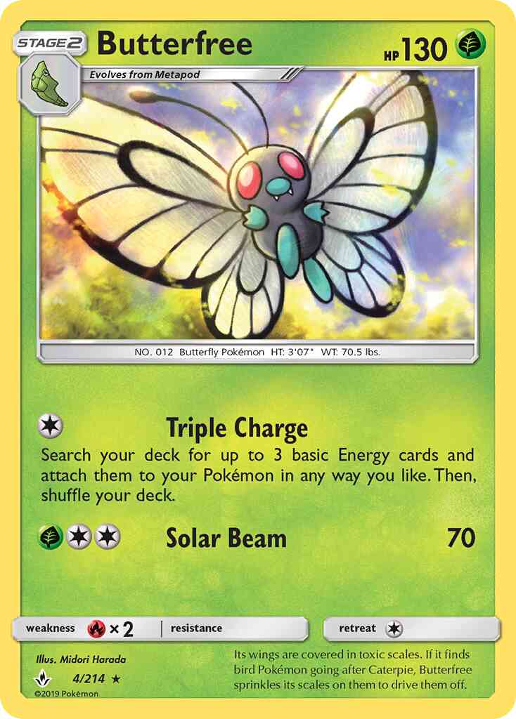 Butterfree - 4/214 - Rare [sm10-4] [Non-Holo]