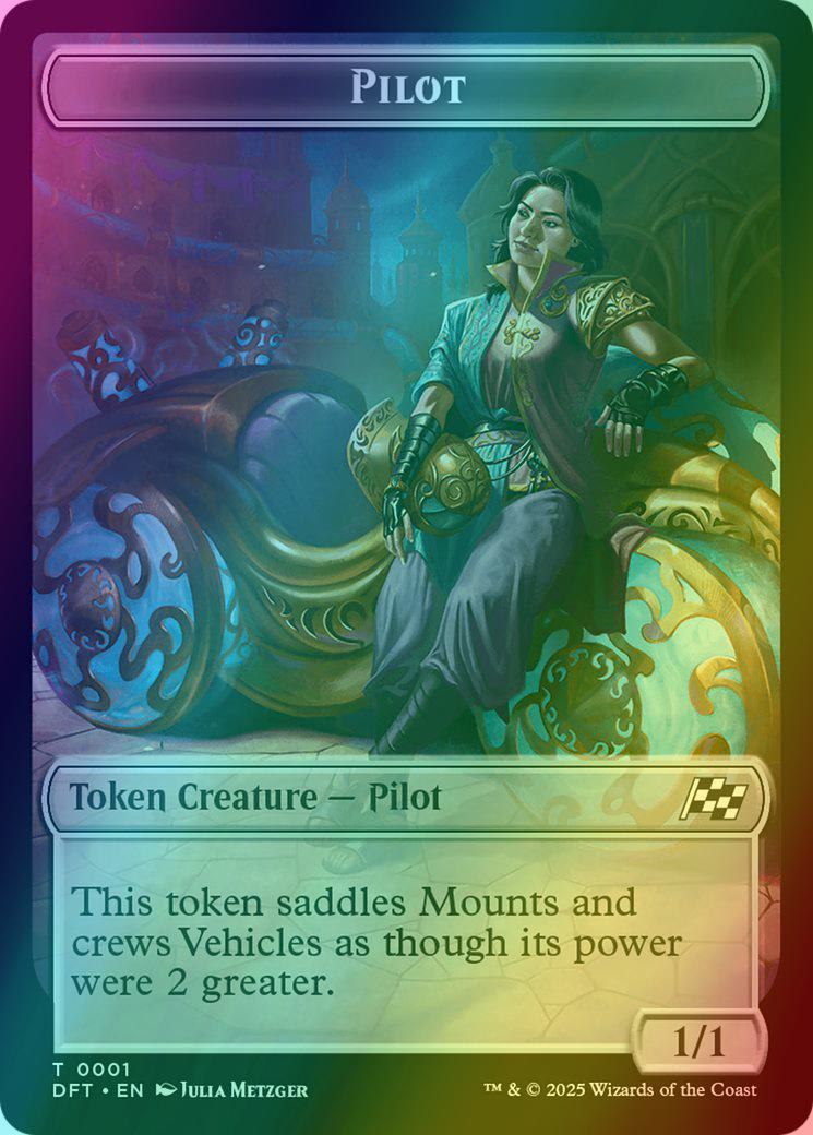 Pilot Token (01) // Vehicle Token (12) [Aetherdrift: Tokens] [Foil]