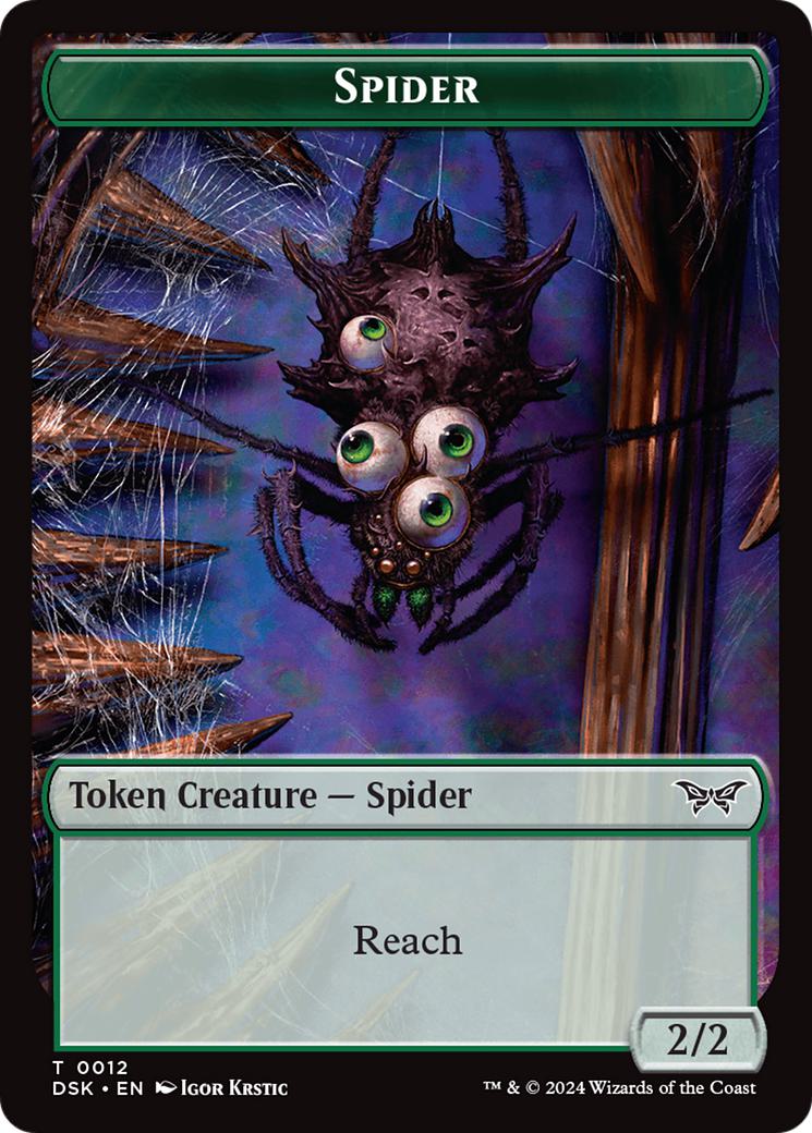 Manifest Token (18) // Spider Token (12) [Duskmourn: House of Horror: Tokens] [Non-Foil]