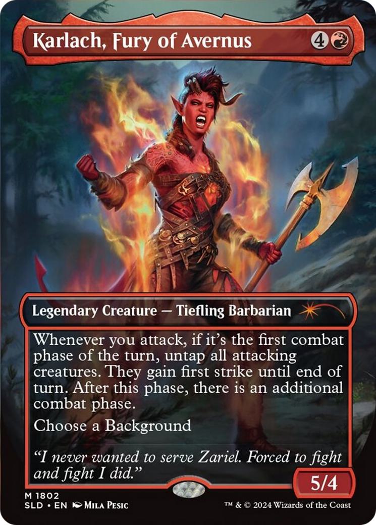 Karlach, Fury of Avernus [1802] [Borderless] [Karlach's Rage] [Secret Lair Drop] [Non-Foil]