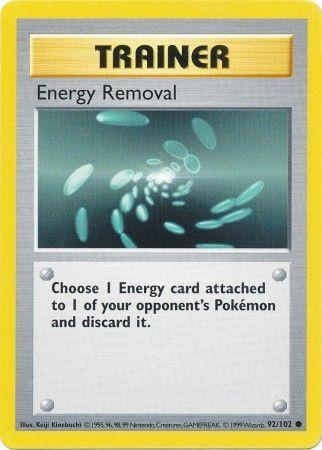 Energy Removal - 92/102 - Common - Shadowless [base1S-92] [Non-Holo]