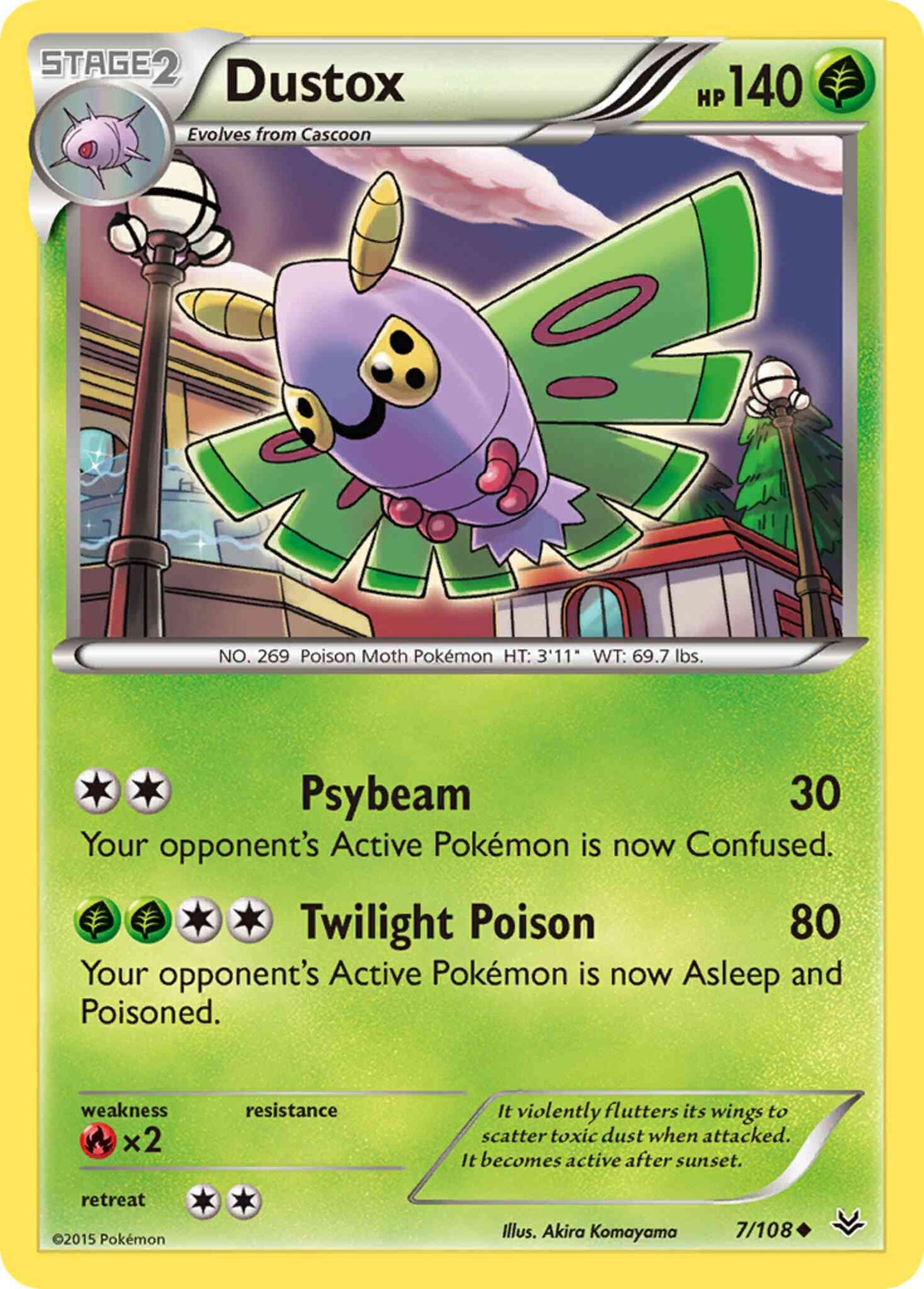 Dustox - 7/108 - Uncommon [xy6-7] [Reverse Holo]