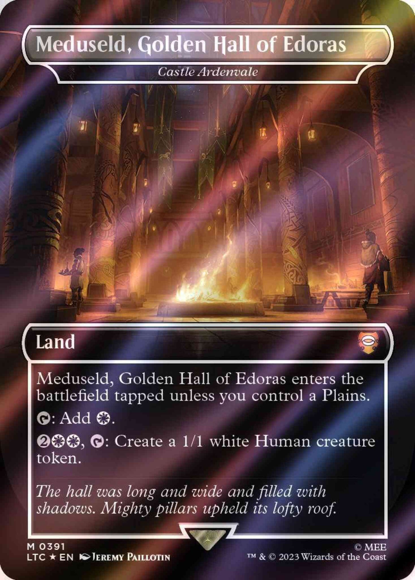 Meduseld, Golden Hall of Edoras - Castle Ardenvale [391] [Borderless] [Realms and Relics] [The Lord of the Rings: Tales of Middle-earth: Commander] [Surge Foil]