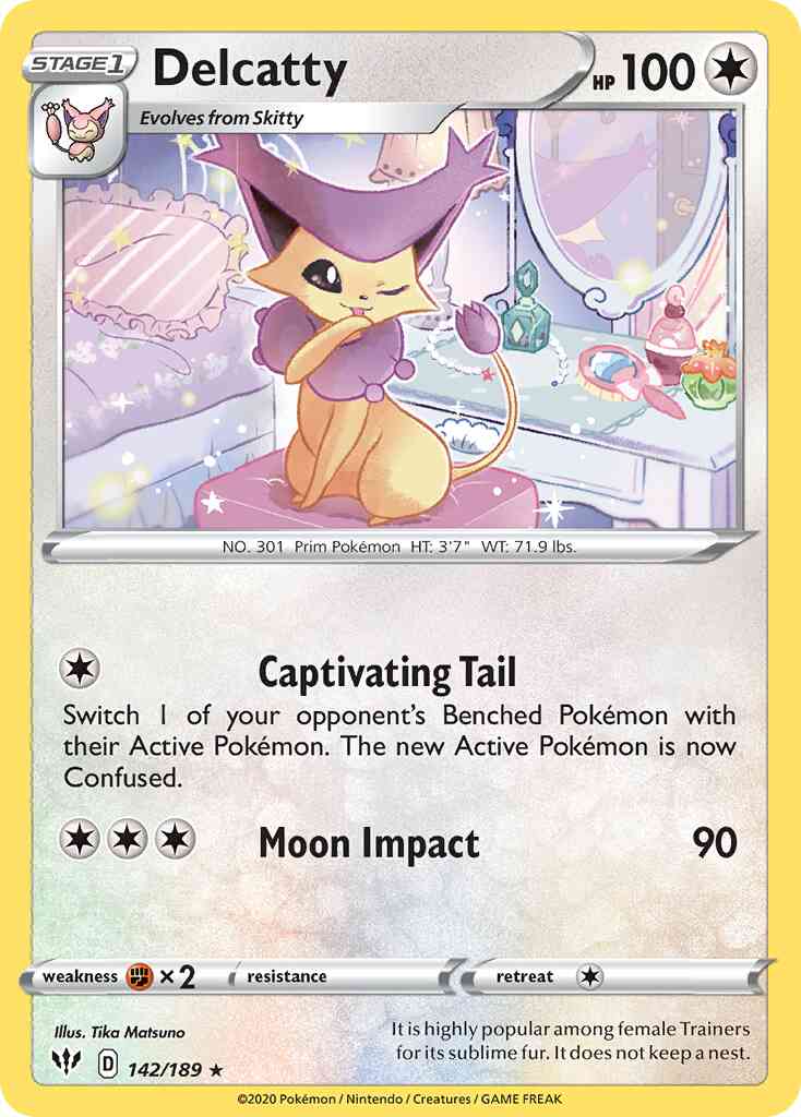 Delcatty - 142/189 - Rare [swsh3-142] [Reverse Holo]