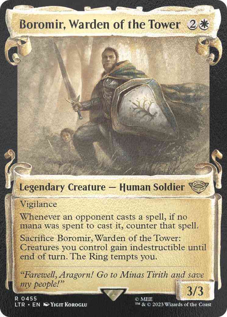 Boromir, Warden of the Tower [455] [Scrolls Showcase] [The Lord of the Rings: Tales of Middle-earth] [Silver Foil]