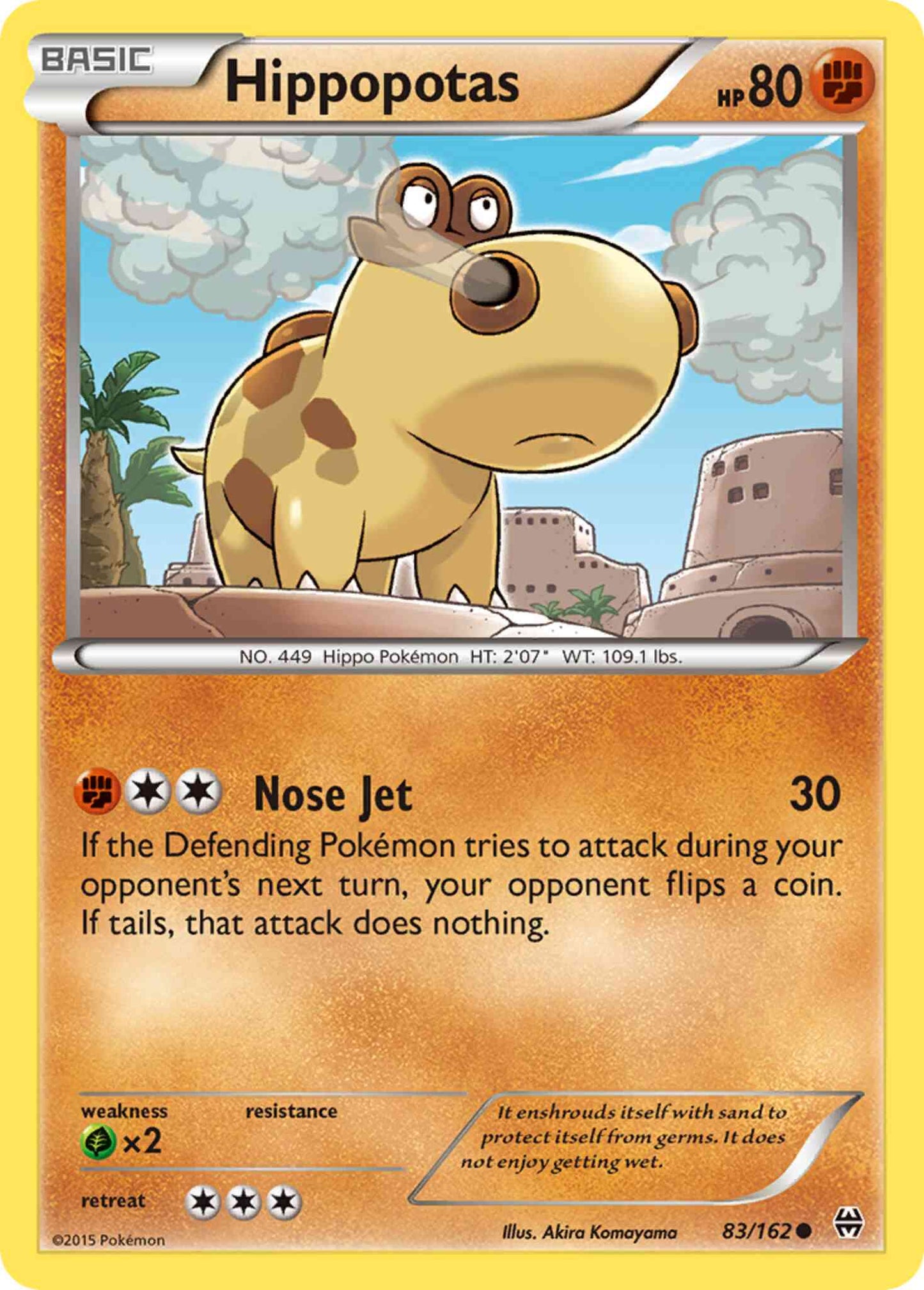 Hippopotas - 83/162 - Common [xy8-83] [Non-Holo]