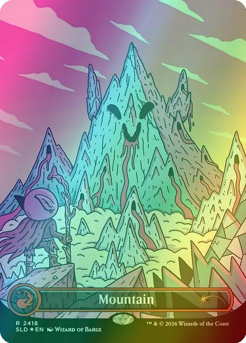 Mountain [2418] [Borderless] [Goblin Storm] [Secret Lair Drop] [Foil]