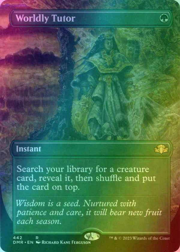 Worldly Tutor [442] [Borderless] [Dominaria Remastered] [Foil]