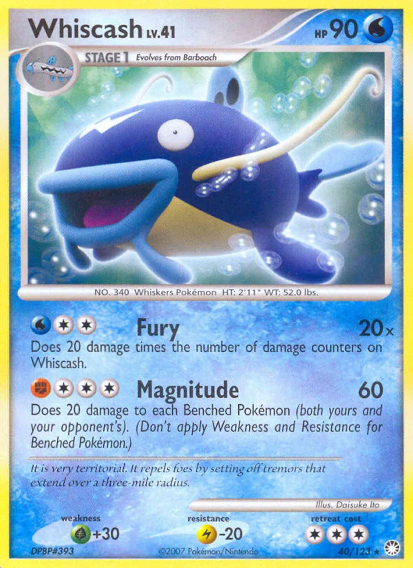 Whiscash - 40/123 - Rare [dp2-40] [Non-Holo]