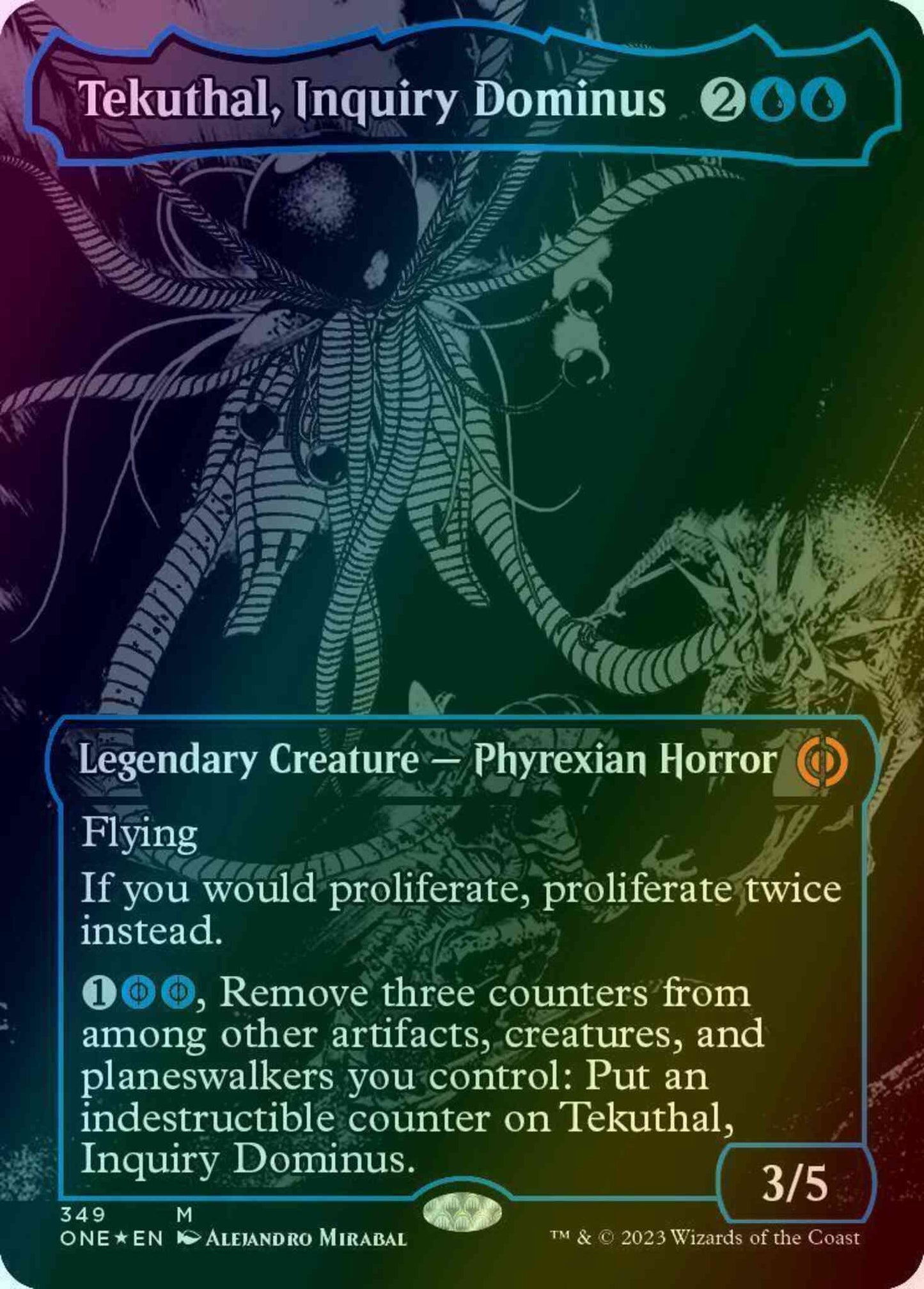 Tekuthal, Inquiry Dominus [349] [Borderless] [Phyrexia: All Will Be One] [Oil Slick Foil]