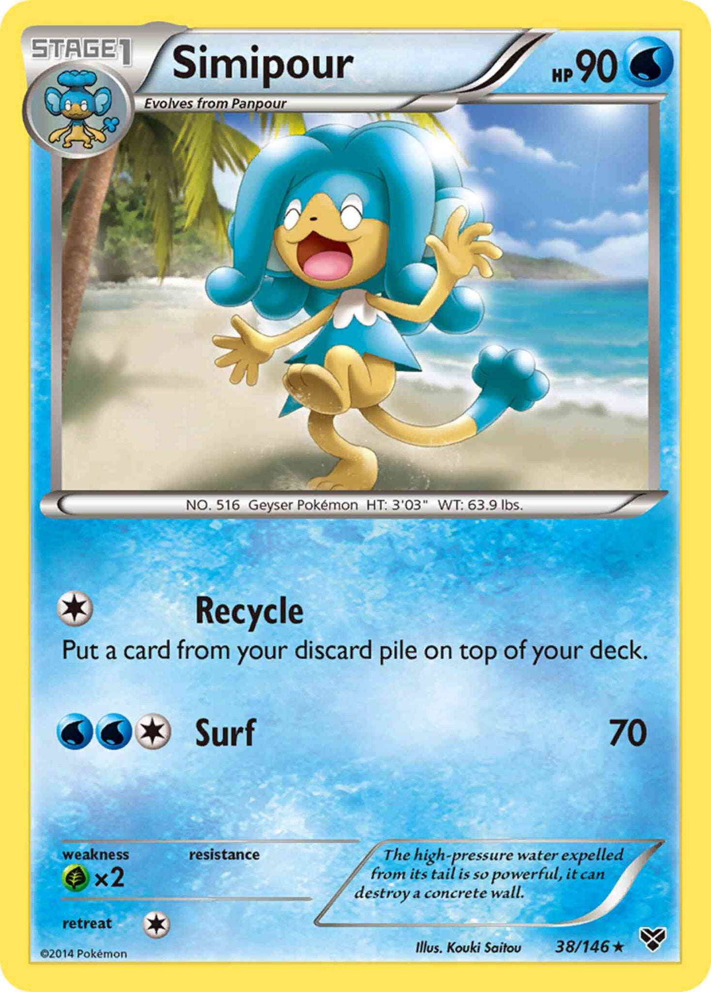 Simipour - 38/146 - Rare [xy1-38] [Reverse Holo]