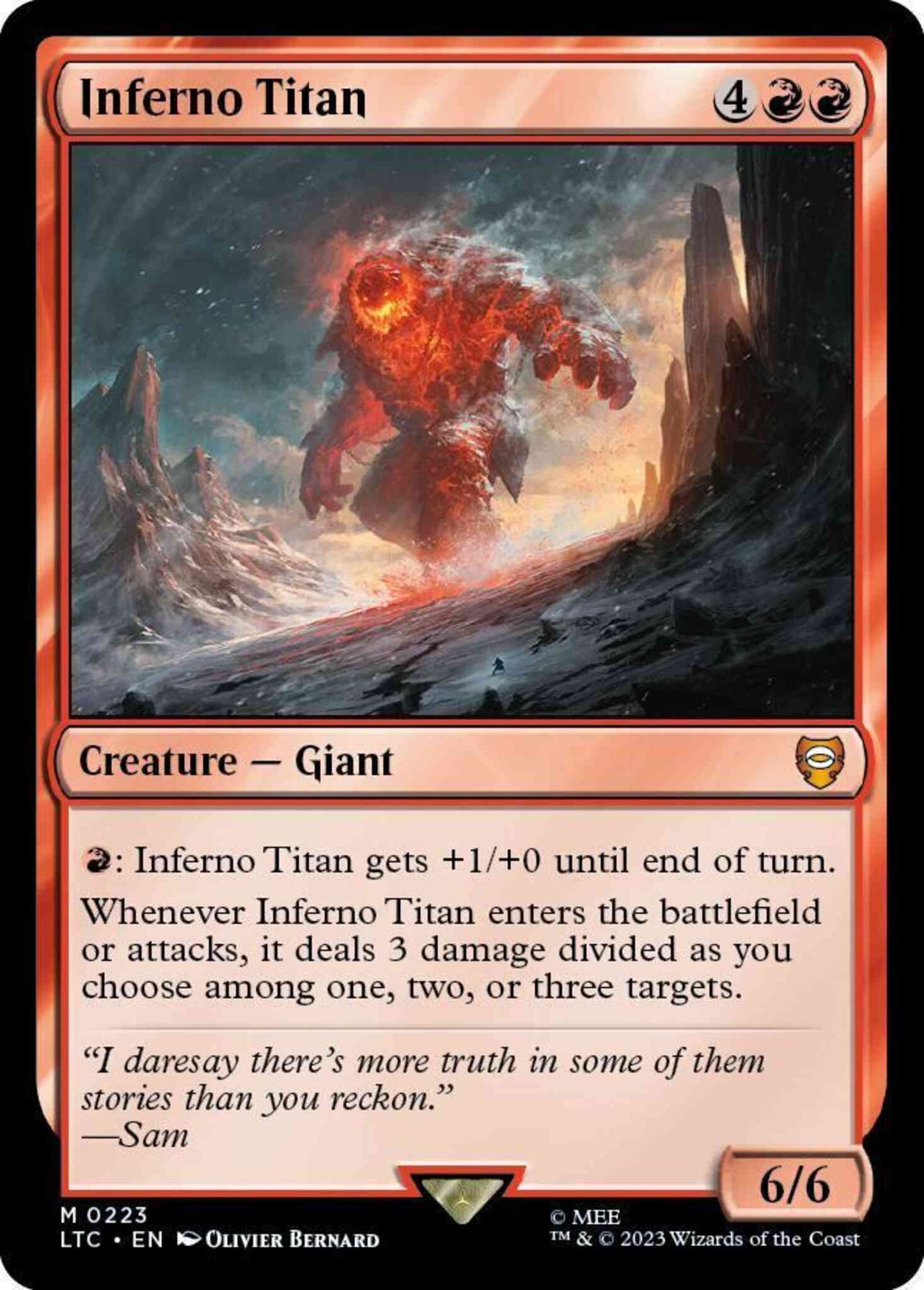 Inferno Titan [223] [The Lord of the Rings: Tales of Middle-earth: Commander] [Non-Foil]