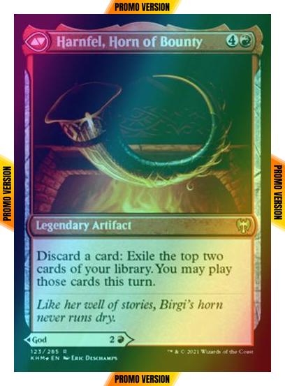 Birgi, God of Storytelling // Harnfel, Horn of Bounty [Prerelease] [123s] [Kaldheim Promos] [Foil]