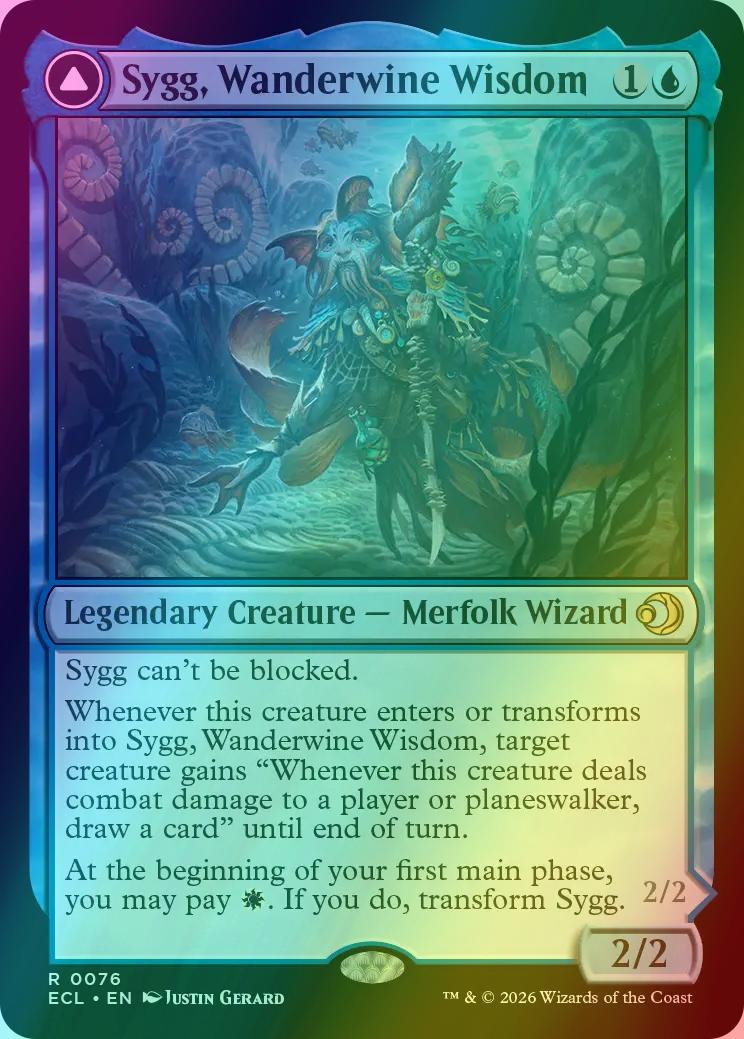 Sygg, Wanderwine Wisdom // Sygg, Wanderbrine Shield [76] [Lorwyn Eclipsed] [Foil]
