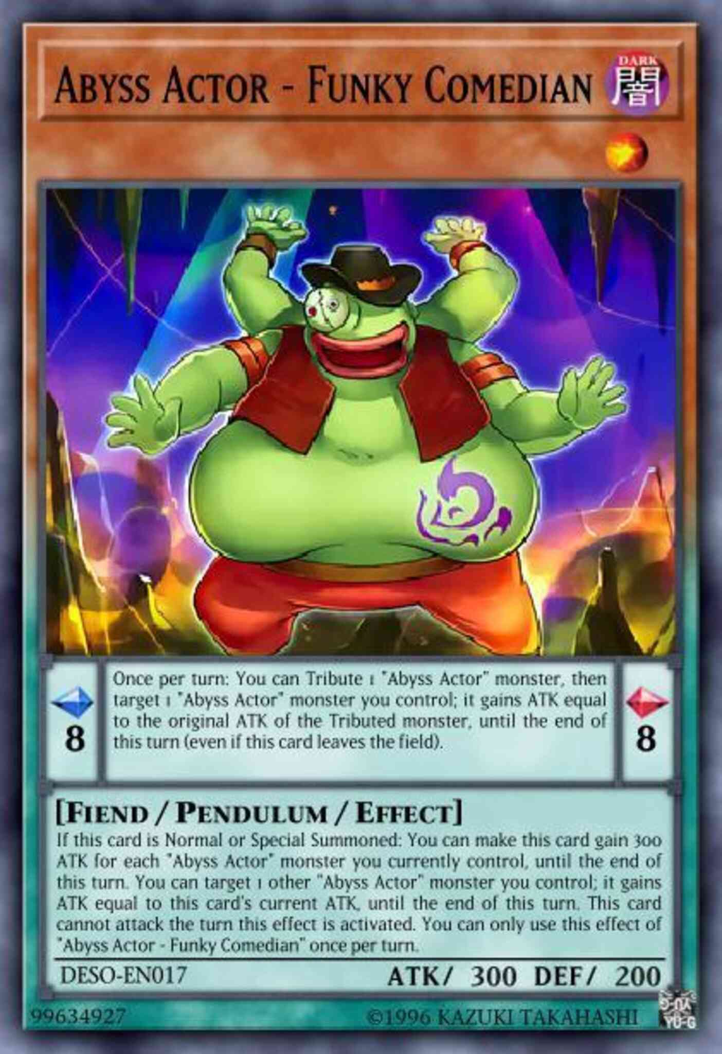 Abyss Actor - Funky Comedian - DESO-EN017 - Super Rare - 1st Edition