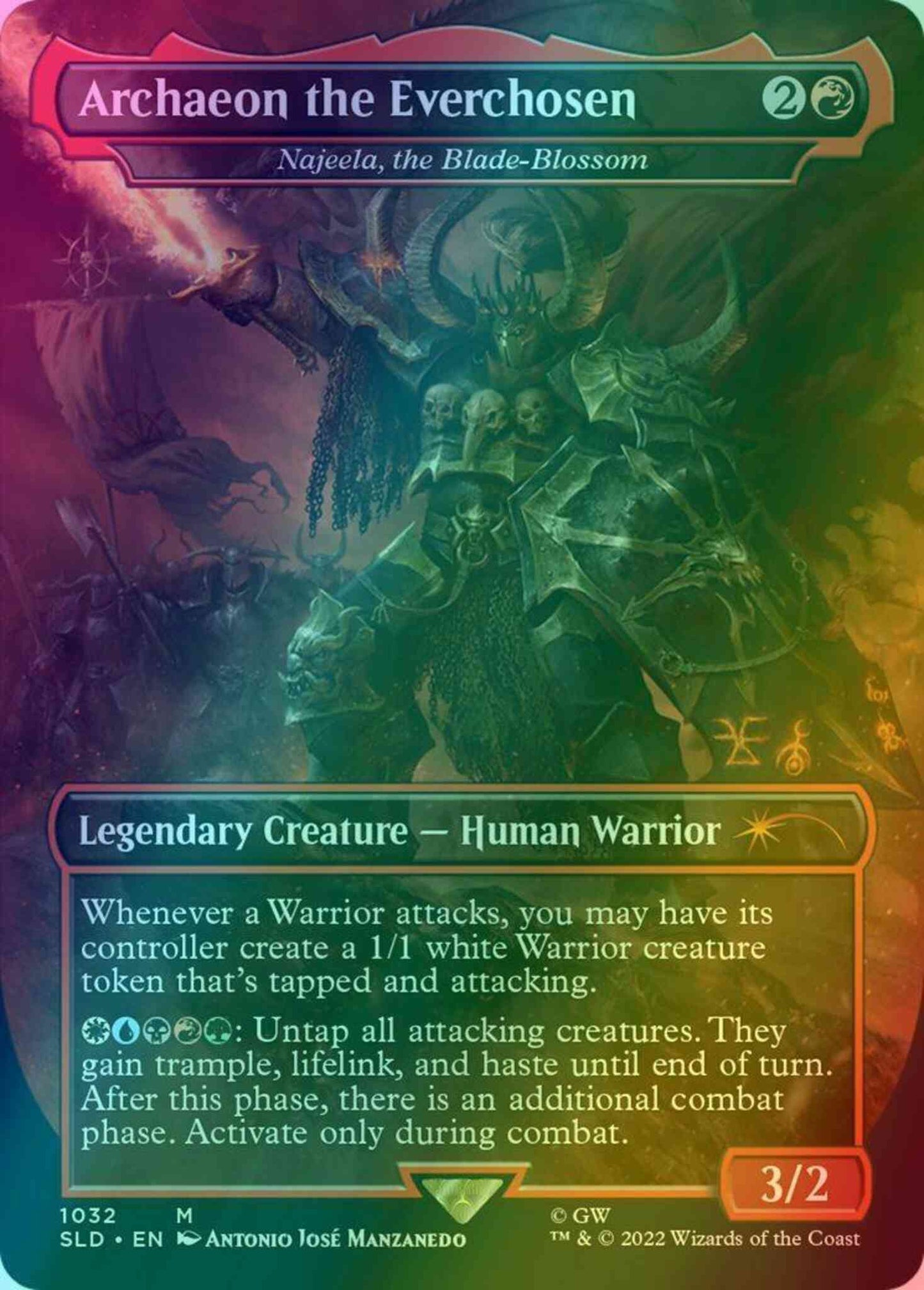 Archaeon the Everchosen - Najeela, the Blade-Blossom [1032] [Borderless] [Age of Sigmar] [Secret Lair Drop] [Foil]
