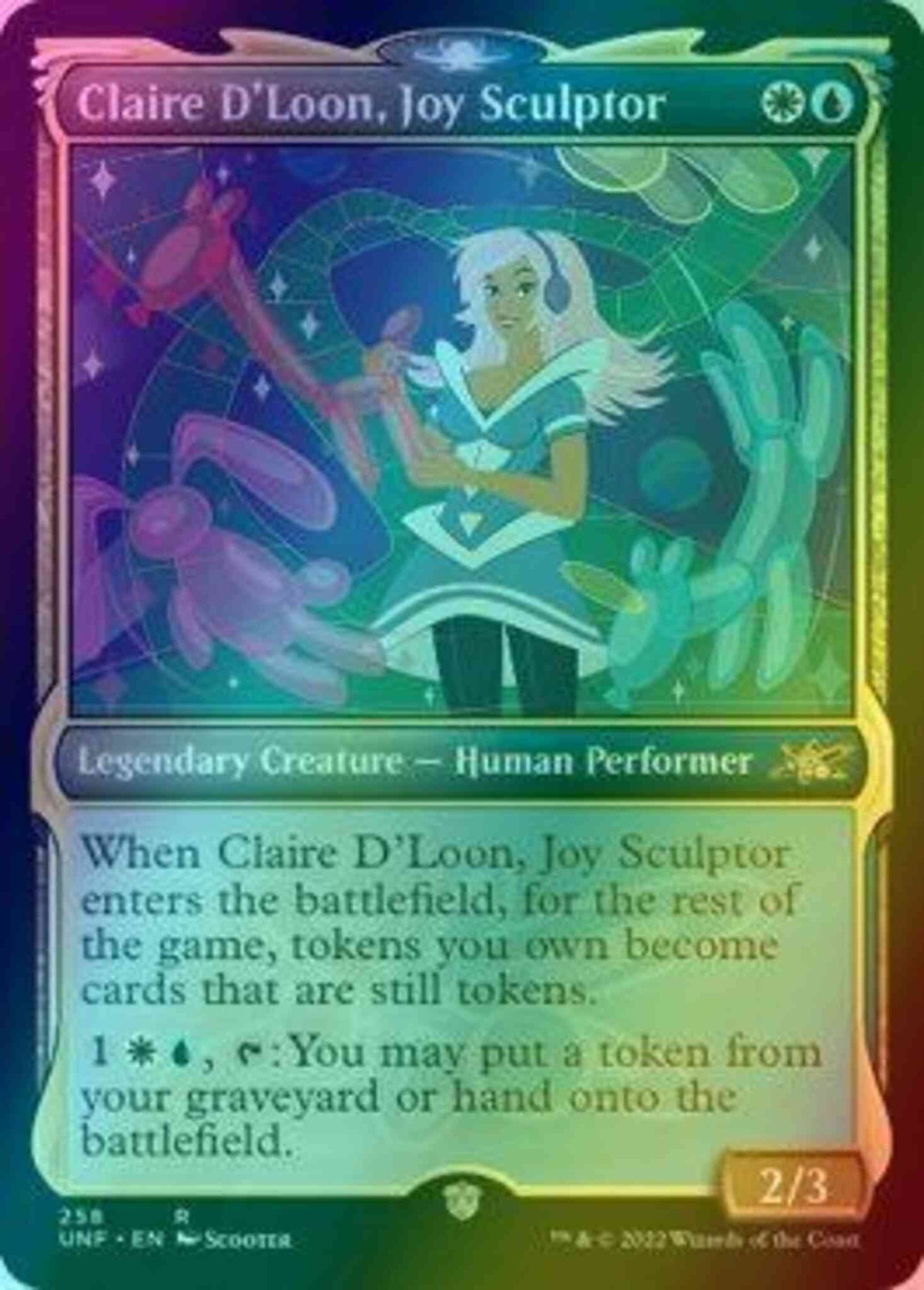 Claire D'Loon, Joy Sculptor [258] [Showcase Cards of Tomorrow] [Unfinity] [Foil]
