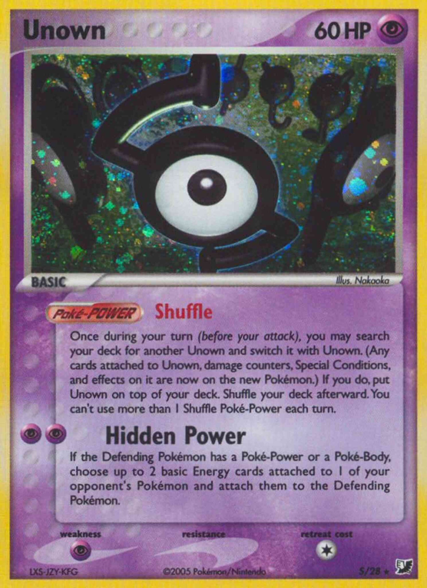 Unown - S/28 - Rare Holo [ex10-S] [Holo]