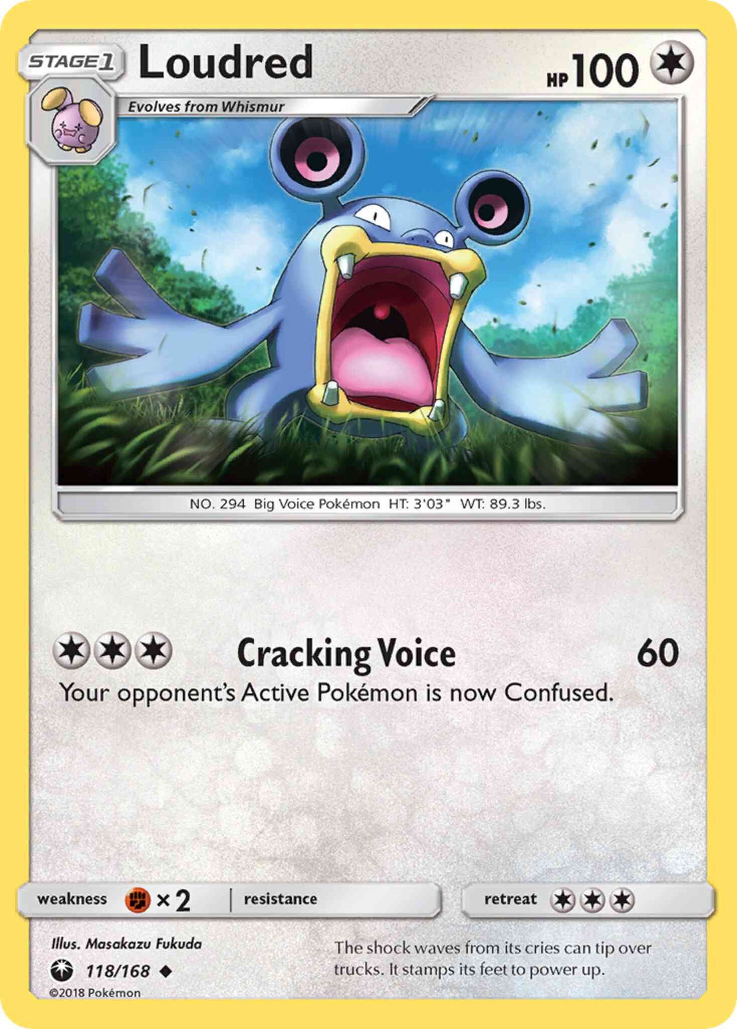 Loudred - 118/168 - Uncommon [sm7-118] [Reverse Holo]