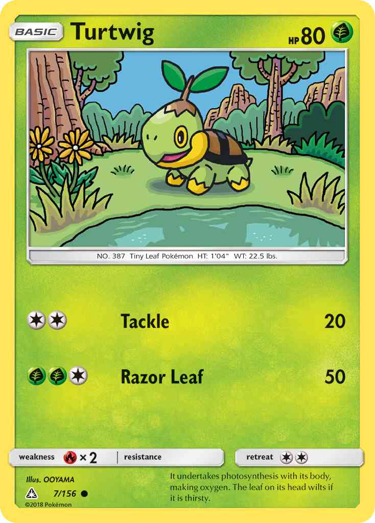 Turtwig - 7/156 - Common [sm5-7] [Reverse Holo]