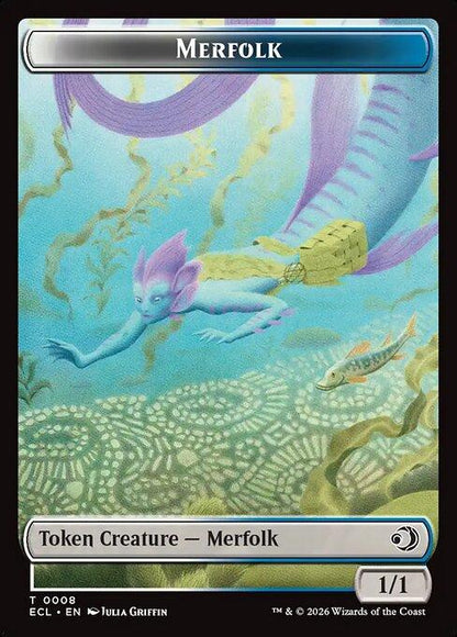 Merfolk Token (08) // Worm Token (09) [Lorwyn Eclipsed: Tokens] [Non-Foil]