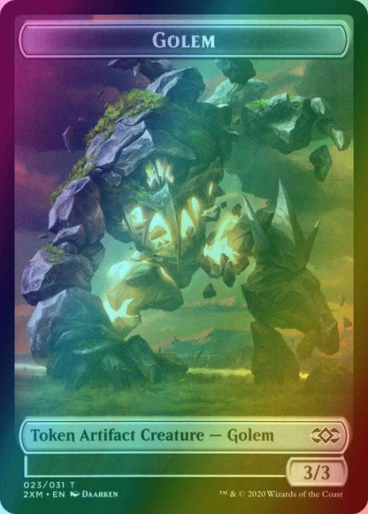 Golem Token (23) // Wolf Token (19) [Double Masters Tokens] [Foil]