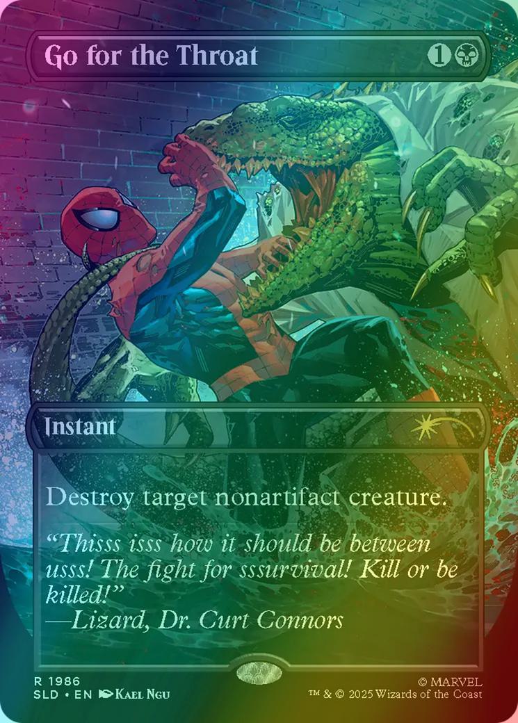 Go for the Throat [1986] [Borderless] [Spider-Man: Villainous Plots] [Secret Lair Drop] [Rainbow Foil]