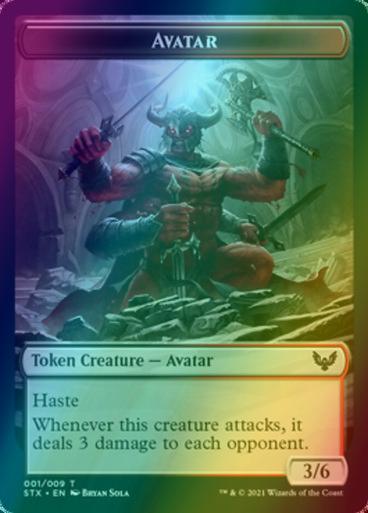Avatar Token (01) // Fractal Token (03) [Strixhaven School of Mages Tokens] [Foil]