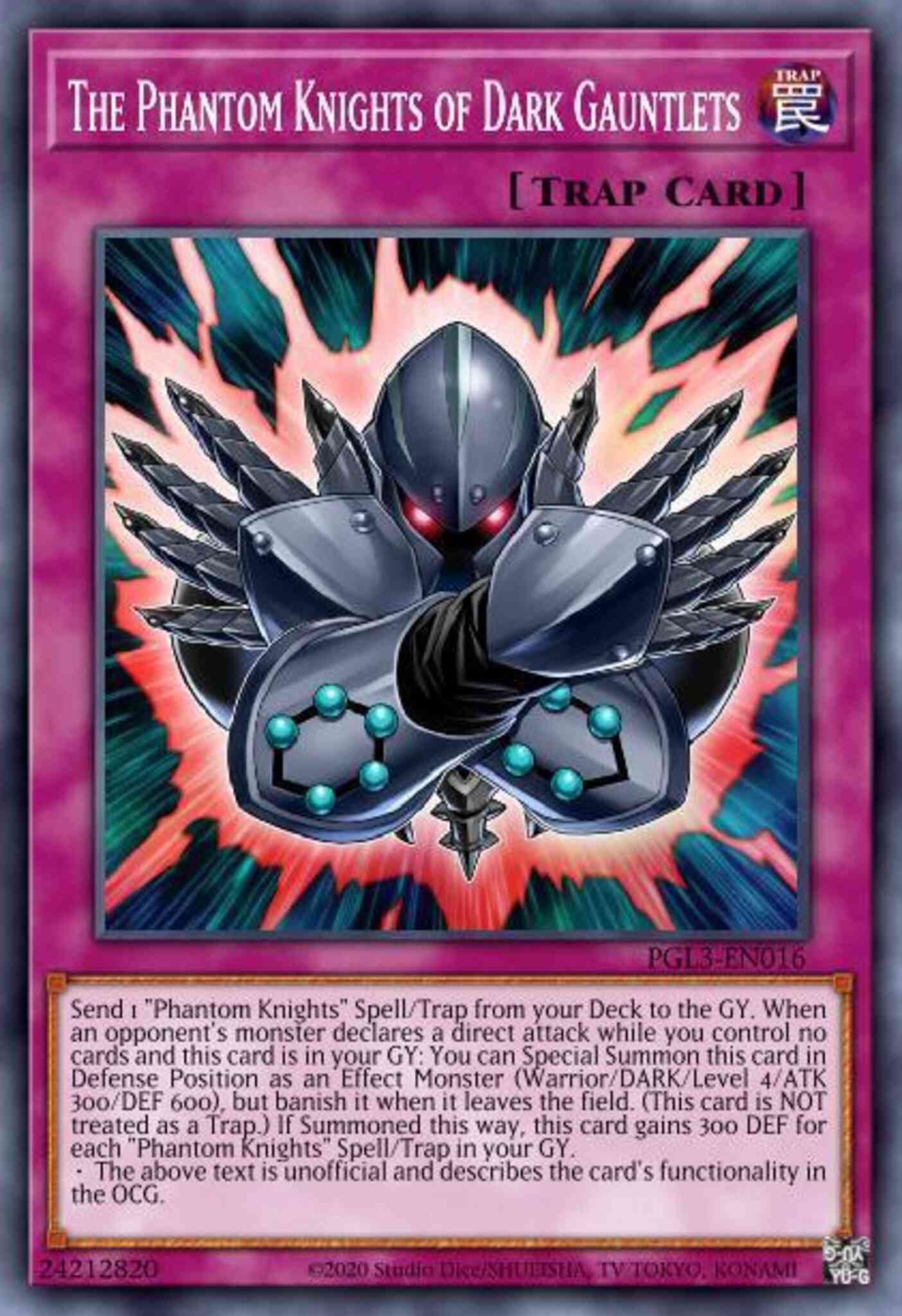 The Phantom Knights of Dark Gauntlets - PGL3-EN016 - Gold Secret Rare - 1st Edition