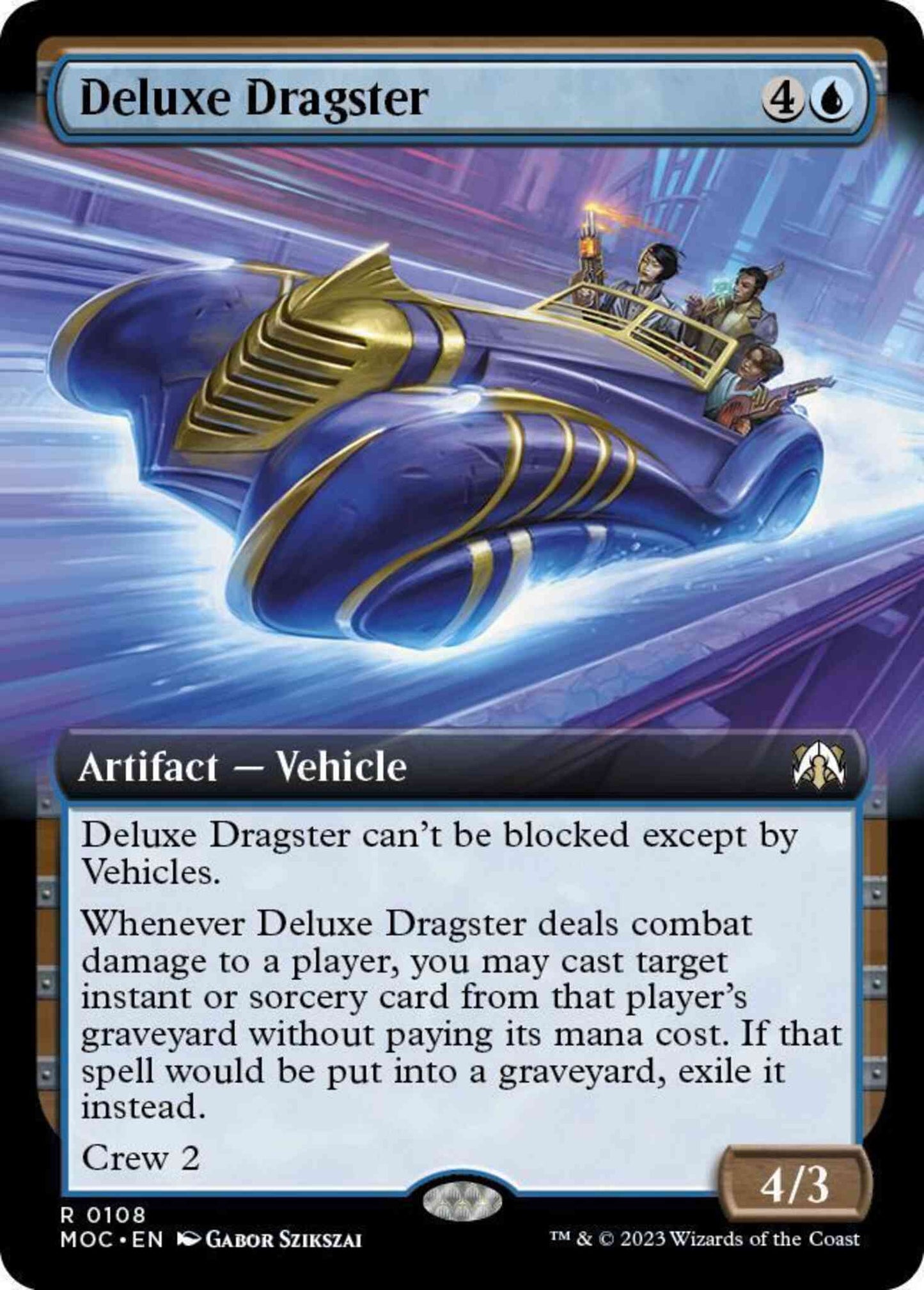 Deluxe Dragster [108] [Extended Art] [March of the Machine: Commander] [Non-Foil]