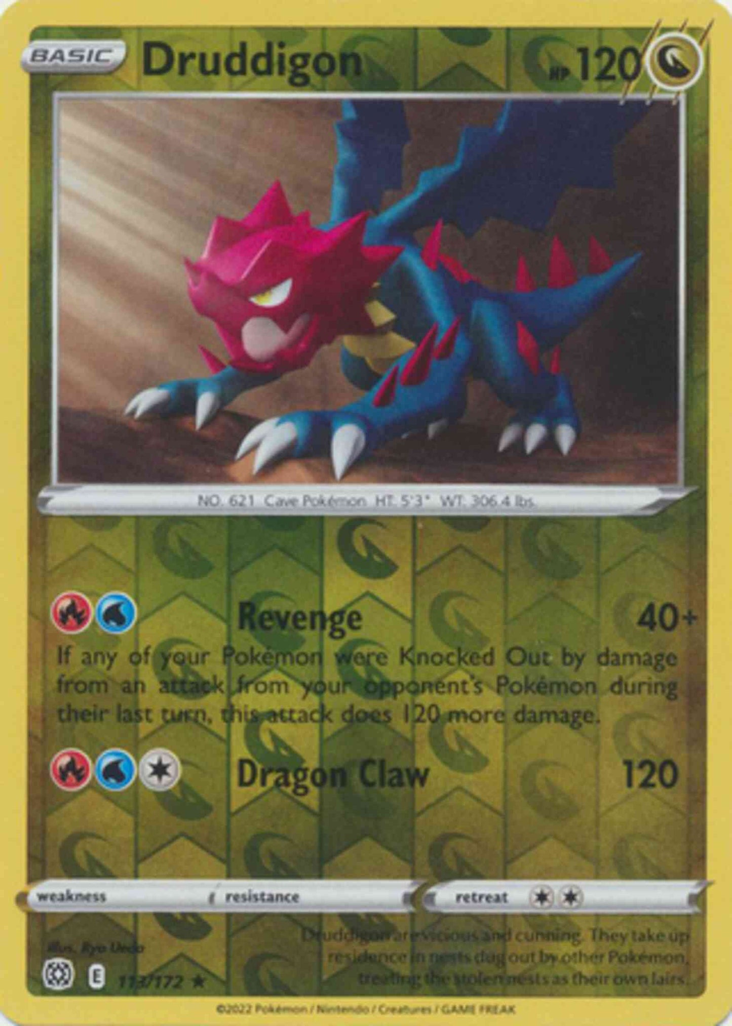 Druddigon - 113/172 - Rare [swsh9-113] [Reverse Holo]