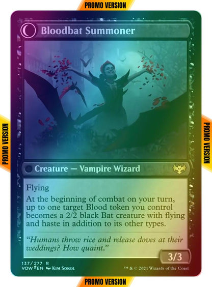 Voldaren Bloodcaster // Bloodbat Summoner [Prerelease] [137s] [Innistrad: Crimson Vow: Promos] [Foil]